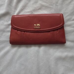 Coach Orange Leather Continental Wallet